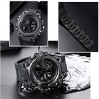 Men's Dark Gray Dual Display Water Resistant Sport Watch