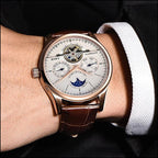 Men's Rose Gold Automatic Moon Phase Watch
