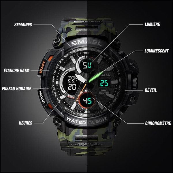Rugged Camouflage Men's Digital Analog Watch