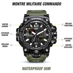 Men's Tactical Dual Display Sports Watch Olive Green