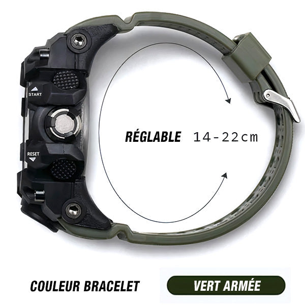 Men's Tactical Dual Display Sports Watch Olive Green