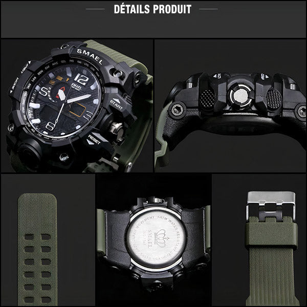 Men's Tactical Dual Display Sports Watch Olive Green