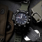 Men's Tactical Dual Display Sports Watch Olive Green