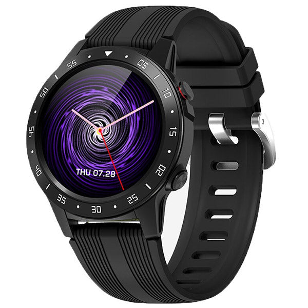 Rugged Black Fitness Smartwatch with Heart Rate