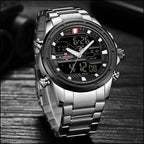 Naviforce Men's Dual Display Stainless Steel Watch