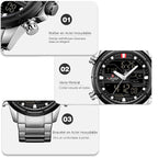 Naviforce Men's Dual Display Stainless Steel Watch