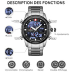 Naviforce Men's Dual Display Stainless Steel Watch