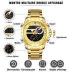 Men's Gold-Tone Chronograph Dual Display Watch