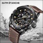 Men's Rugged Dual Display Watch Black Gold