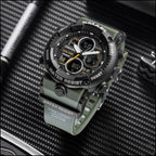 Men's Olive Green Digital Analog Dual Time Sport Watch