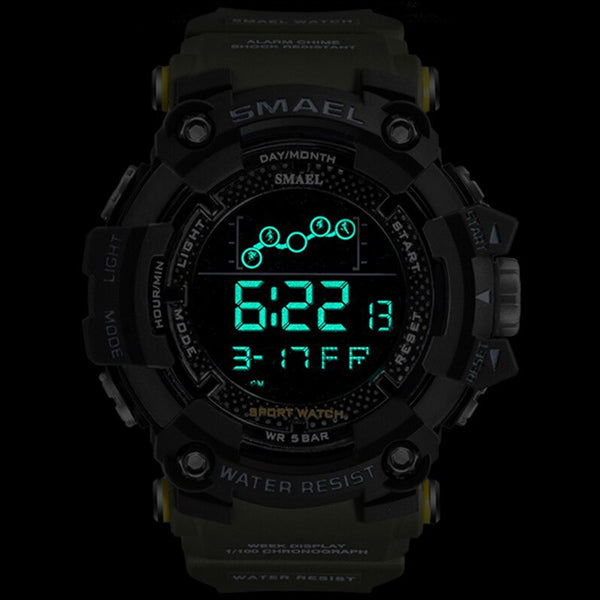 Men's Tactical Olive Green Digital Sport Watch