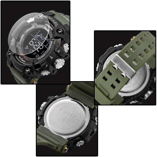 Men's Tactical Olive Green Digital Sport Watch