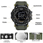 Men's Tactical Olive Green Digital Sport Watch