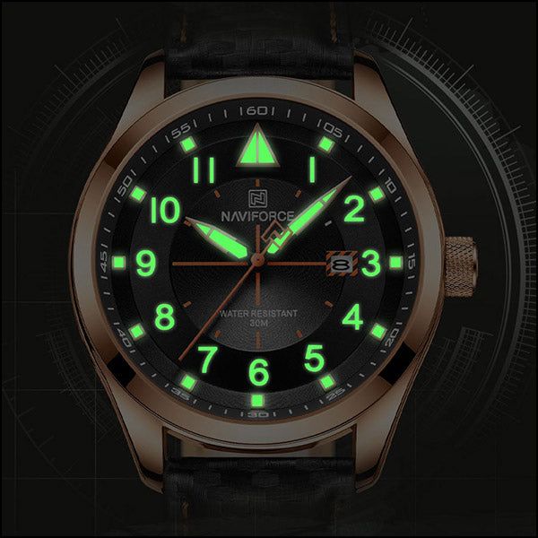 Rose Gold Tone Men's Watch with Carbon Fiber Strap