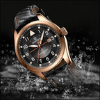 Rose Gold Tone Men's Watch with Carbon Fiber Strap