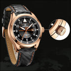 Rose Gold Tone Men's Watch with Carbon Fiber Strap