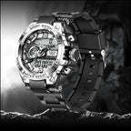 LIGE Men's Gunmetal Dual Display Sport Watch