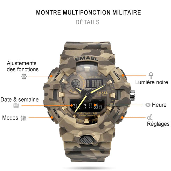 Men's Rugged Desert Camo Digital Sports Watch