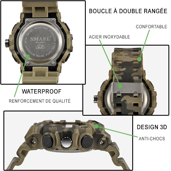 Men's Rugged Desert Camo Digital Sports Watch