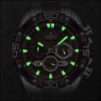 Men's Brown Carbon Fiber Dial Two-Tone Chronograph Watch