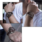 Men's Brown Carbon Fiber Dial Two-Tone Chronograph Watch