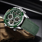 Men's Green Dual Display Quartz Chronograph Watch