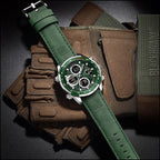 Men's Green Dual Display Quartz Chronograph Watch