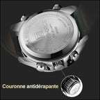 Men's Green Dual Display Quartz Chronograph Watch