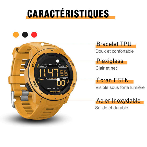 Rugged Mustard Yellow Men's Digital Sports Watch