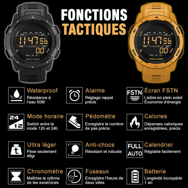 Rugged Mustard Yellow Men's Digital Sports Watch