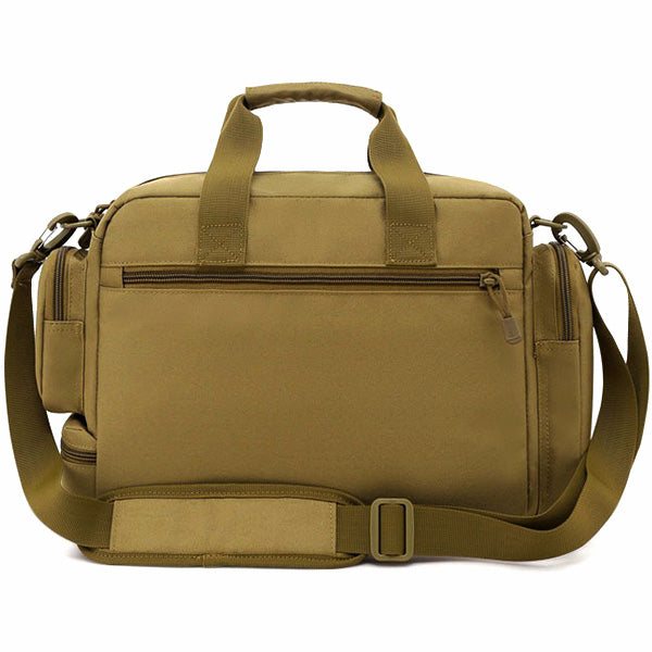 Khaki Tactical Nylon Messenger Bag with MOLLE