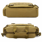 Khaki Tactical Nylon Messenger Bag with MOLLE