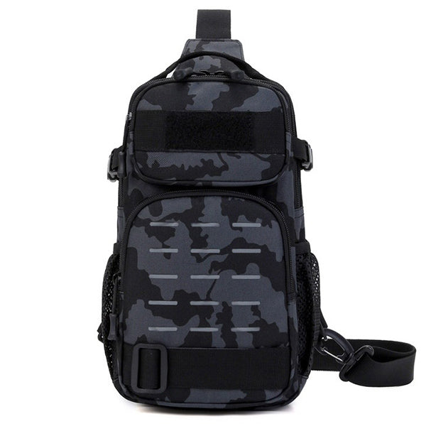 Dark Blue Camo Tactical Sling Bag with MOLLE