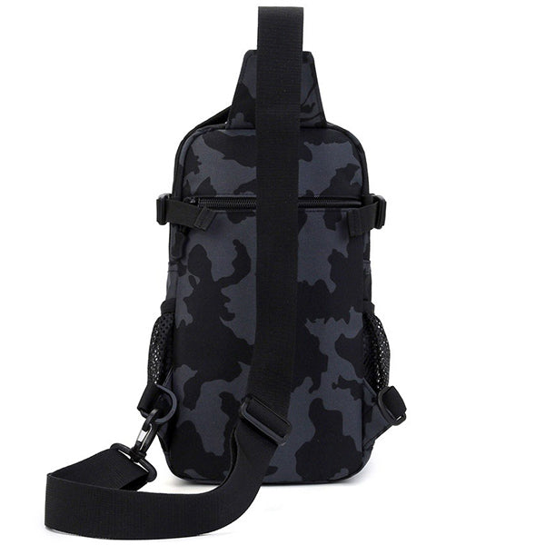 Dark Blue Camo Tactical Sling Bag with MOLLE