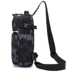 Dark Blue Camo Tactical Sling Bag with MOLLE