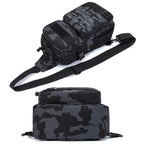 Dark Blue Camo Tactical Sling Bag with MOLLE