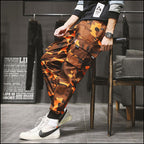 Men's Brown Orange Camo Cargo Jogger Pants