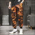 Men's Orange Print Camouflage Trousers