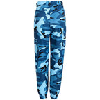 Blue Camo Cargo Jogger Pants