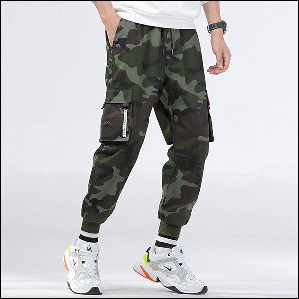 Relaxed Fit Camouflage Cargo Jogger Pants