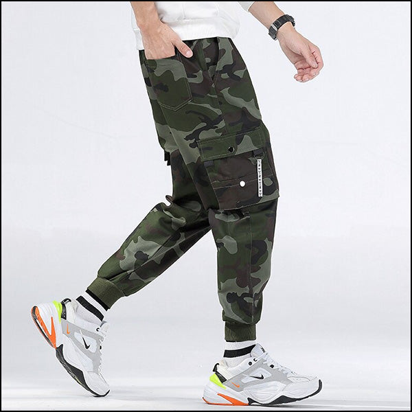 Relaxed Fit Camouflage Cargo Jogger Pants