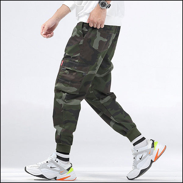 Relaxed Fit Camouflage Cargo Jogger Pants