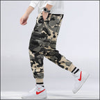 Men's Grey Beige Camo Cargo Jogger Pants