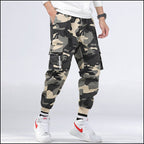 Men's Grey Beige Camo Cargo Jogger Pants