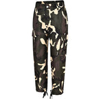 Women's Classic Camo Cargo Pants with Tie Cuffs