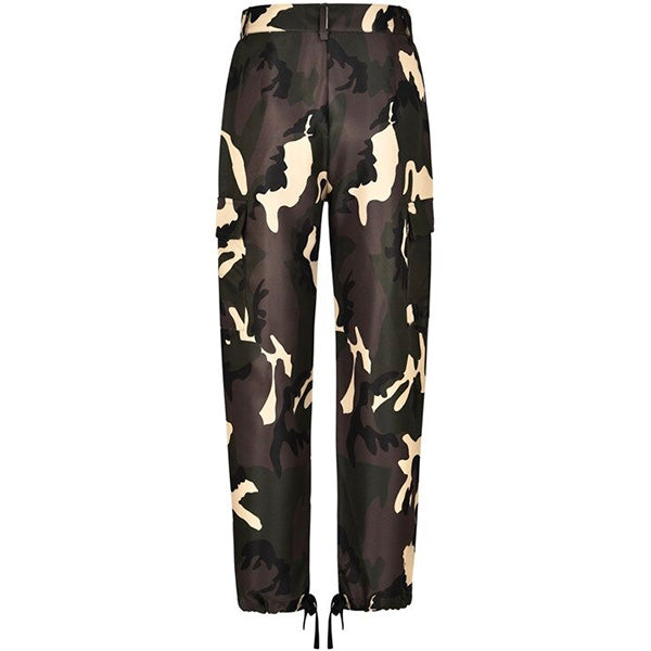 Women's Classic Camo Cargo Pants with Tie Cuffs