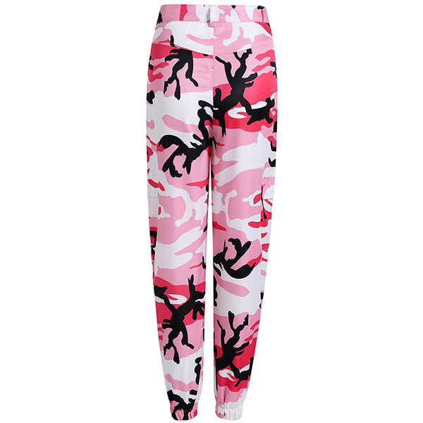 Women's High Waisted Pink Camo Joggers