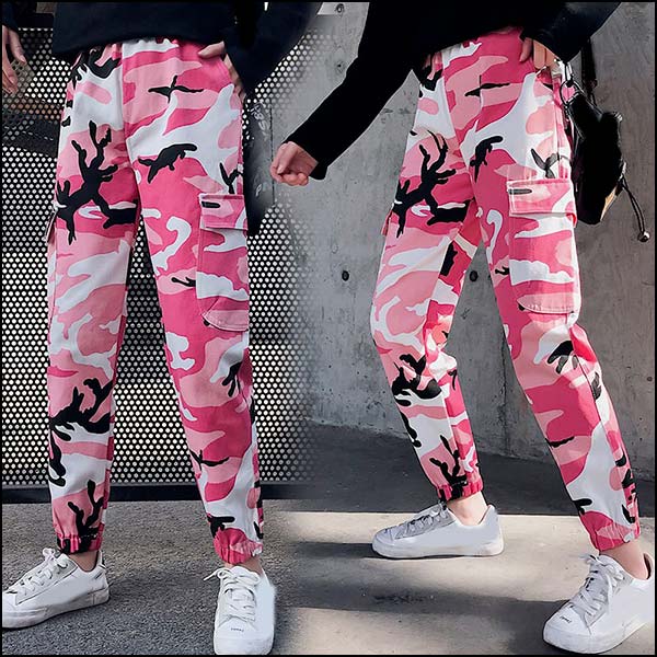 Women's High Waisted Pink Camo Joggers