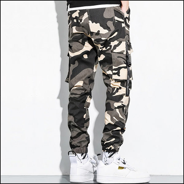 Men's Urban Camo Cargo Jogger Pants with Strap