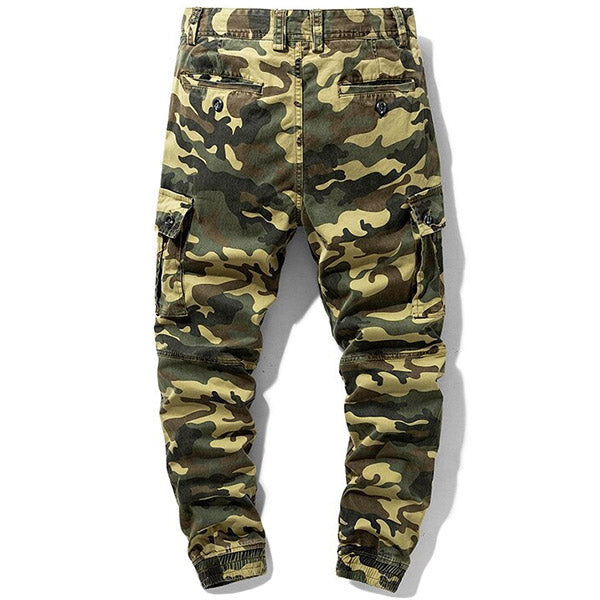 Men's Green Camo Cuffed Cargo Joggers